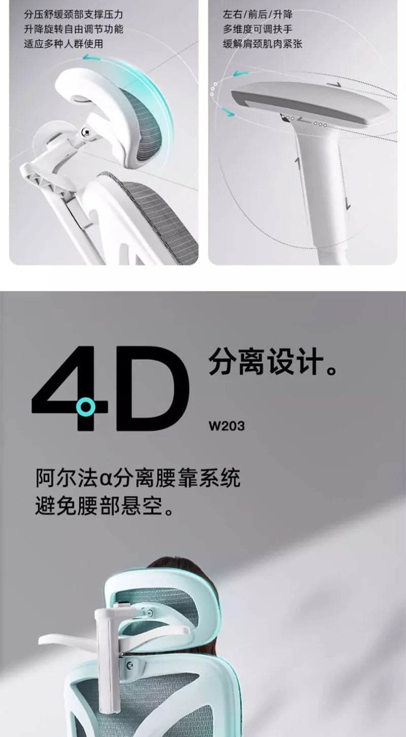 Comfortable Ergonomic Study Chair, Waist Support for Long Periods of Sitting, Lift Chair, Home Computer Swivel Office Chair
