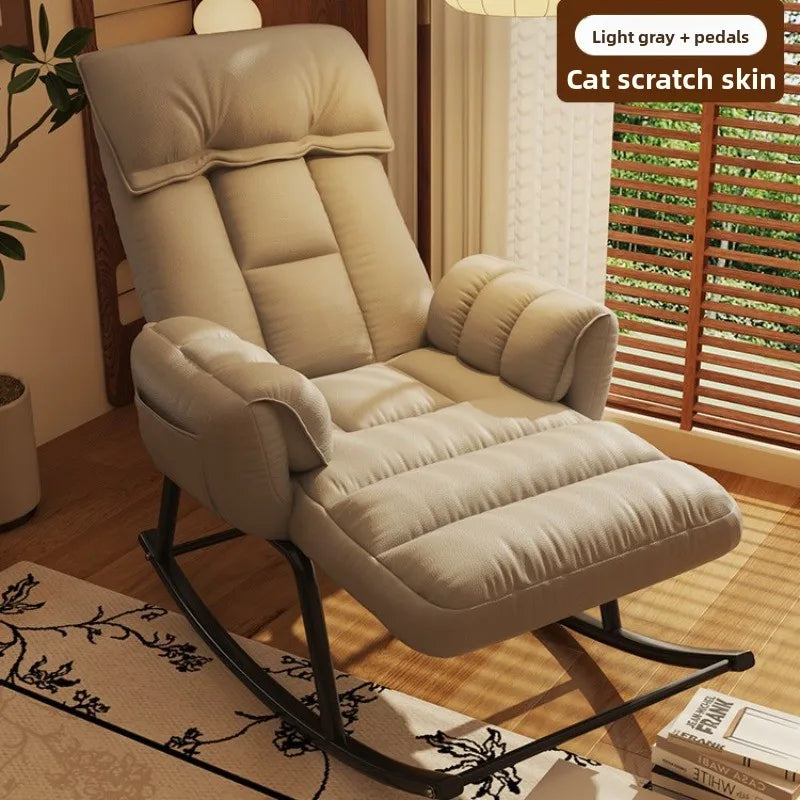 Lazy Rocking Chair Home Retro Balcony Leisure Folding Reclining Chair Sofa Chair Bedroom Single Person Can Sit And Lie Down
