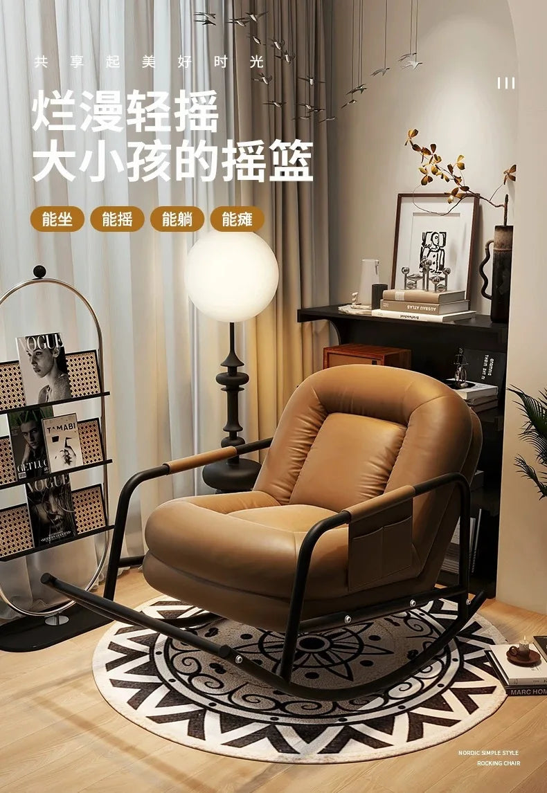 Lazy sofa rocking chair household sofa chair balcony leisure chair living room single rocking  human kennel recliner