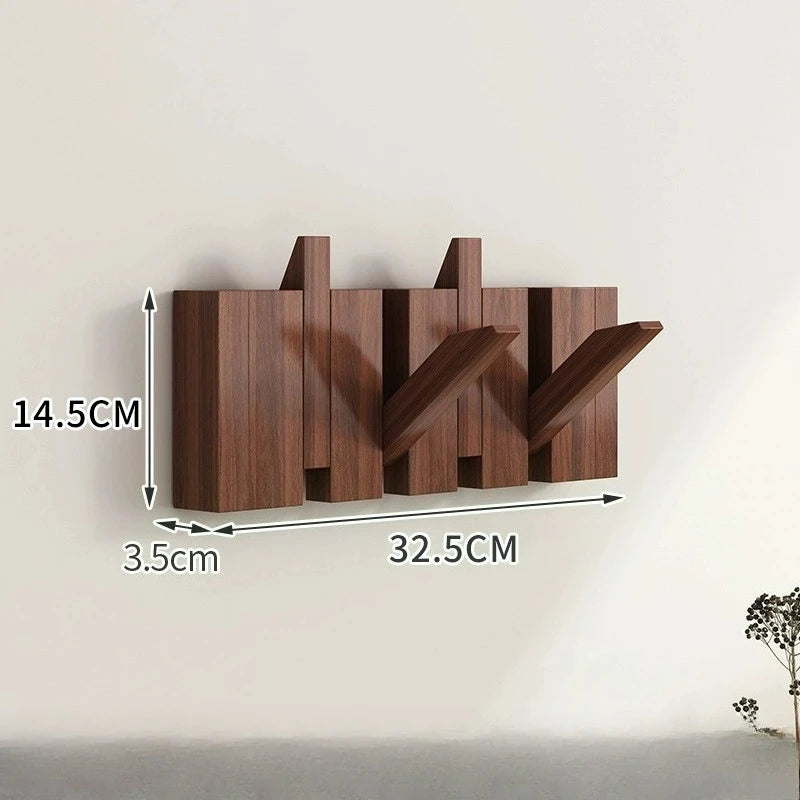 Light Luxury Living Room Wall Clothes Rack Wall-mounted Clothes Hanger Solid Wood Shelves Storage Home Organization and Storage