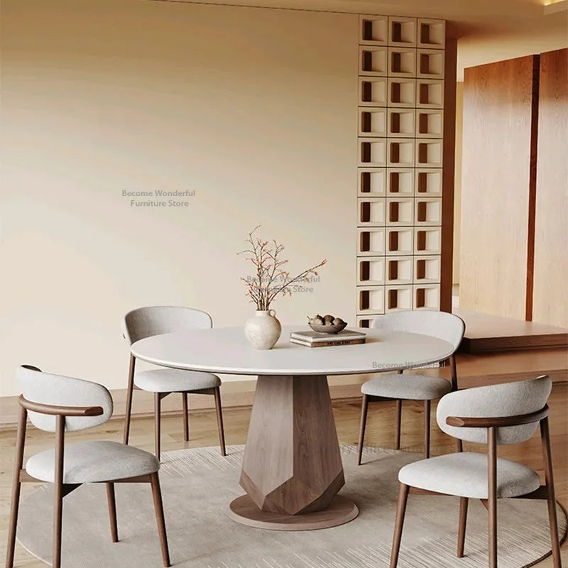 Vintage White Dining Tables Modern Simple Design Living Room Round Table Coffe Center Dining Room Furnitur Tavoli Da Pranzo FYDT