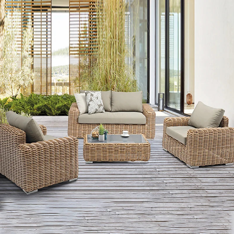 Modern Outdoor Leisure Comfortable Weaving Woven Rattan Sofa