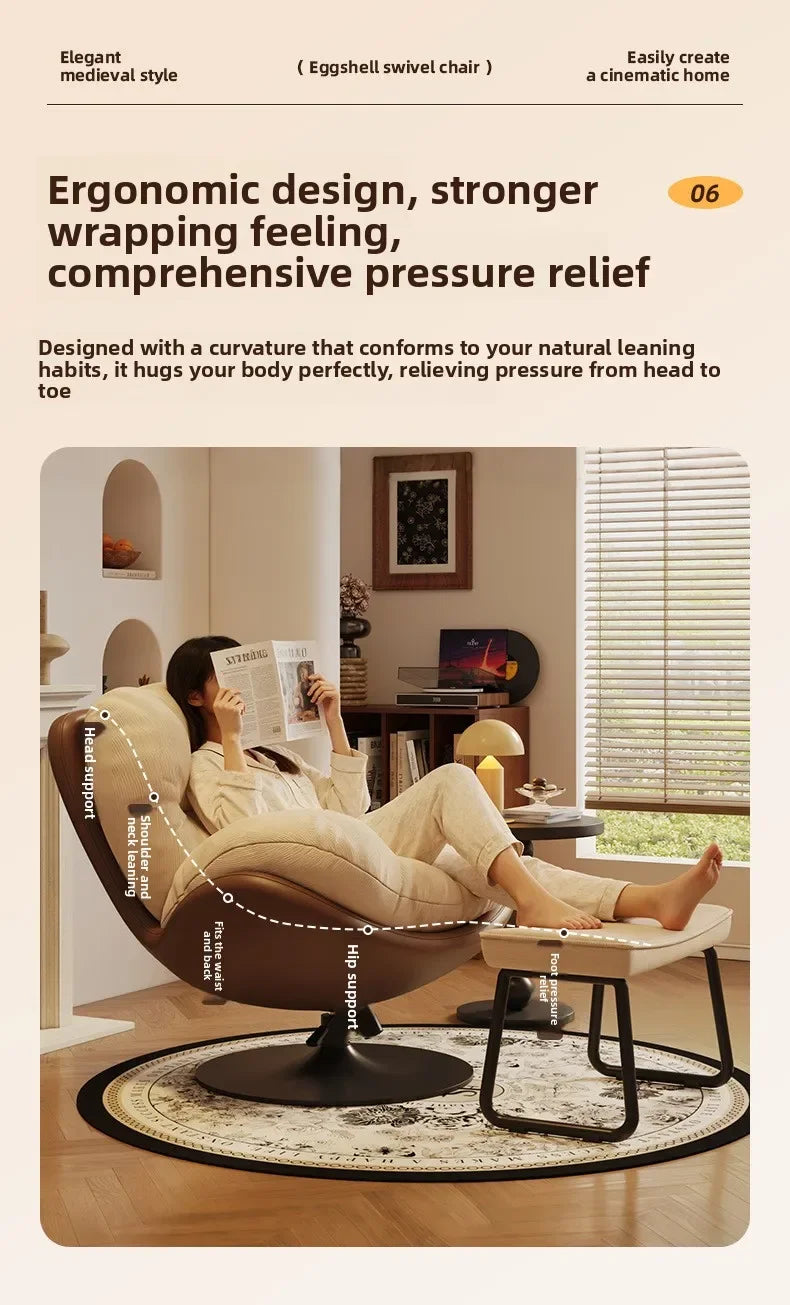 Eggshell Rocking Chair Lazy Sofa Reclining Chair Adult Sleeping Balcony Home Leisure Chair Single Living Room Lazy Chair