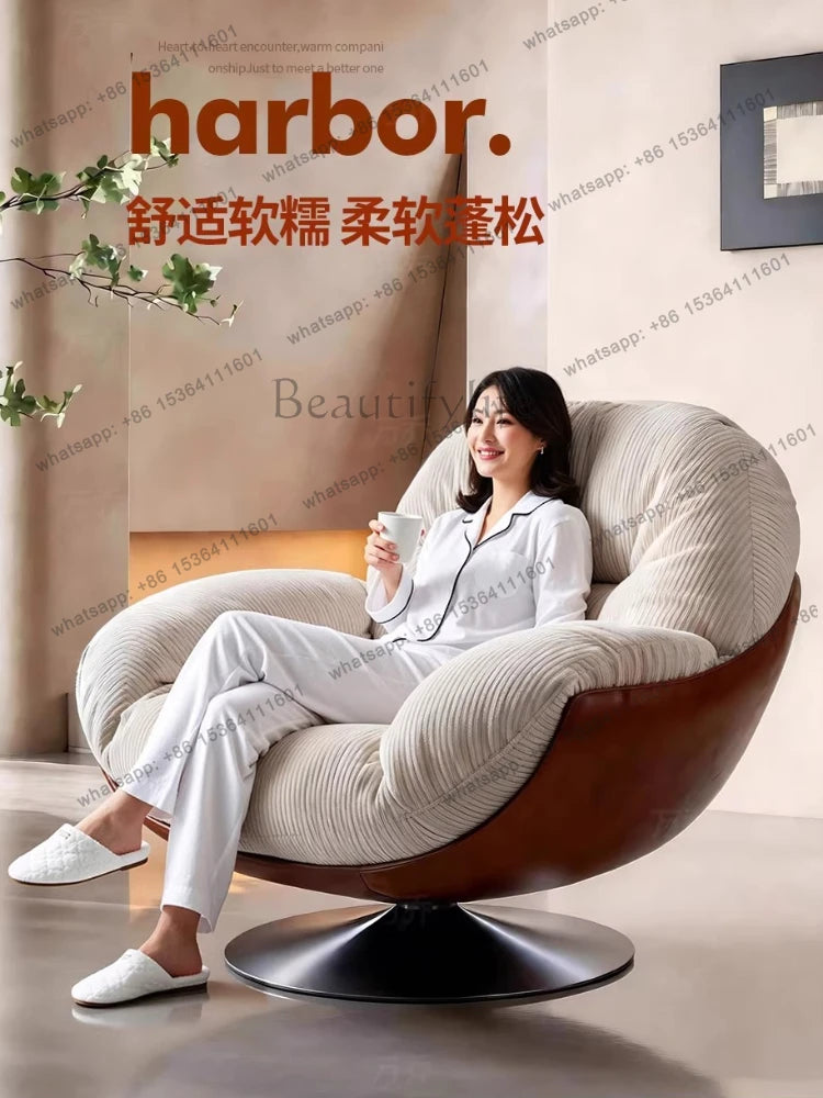 XX Medieval Sofa Chair Living Room Balcony Household Light Luxury High-end Nest Chair Fabric Single Rotation