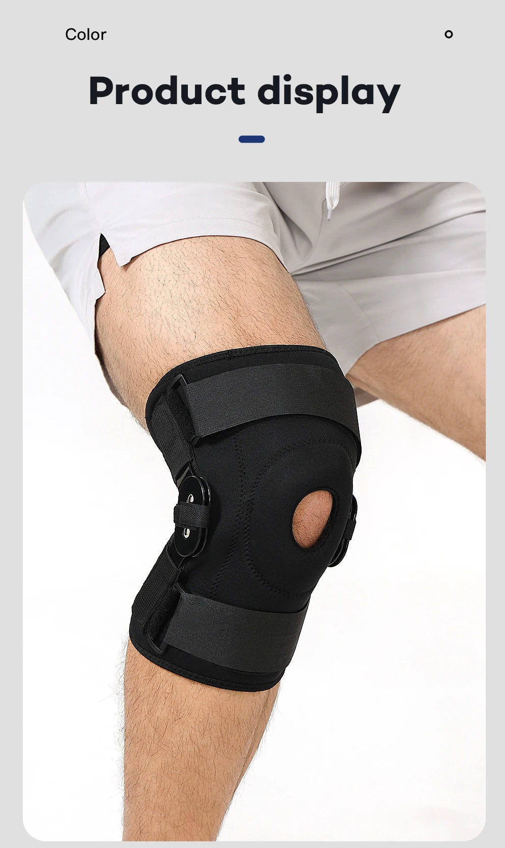 1 piece - Adjustable knee pad with double-layer steel plate stabilizer, suitable for both men and women, knee joint support, dou