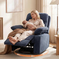 Rocking Chair Nurry with Adjustale Armrests, 360° Swivel Rocker Recliner or Moms, Manual Gilder Rocker Nursing Chair with Wide o