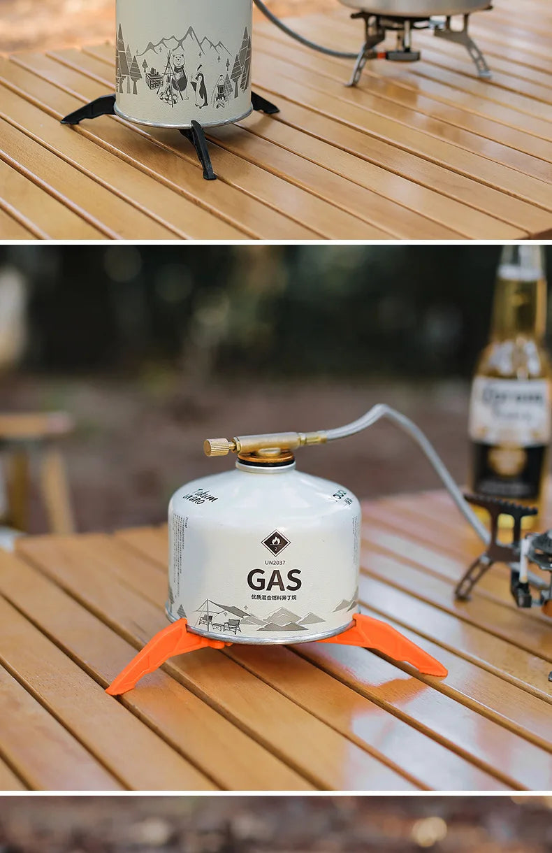 Portable Foldable Gas Bottle Tripod Stand Outdoor Camping Gas Tank Bracket Support Base for Gas Cartridge