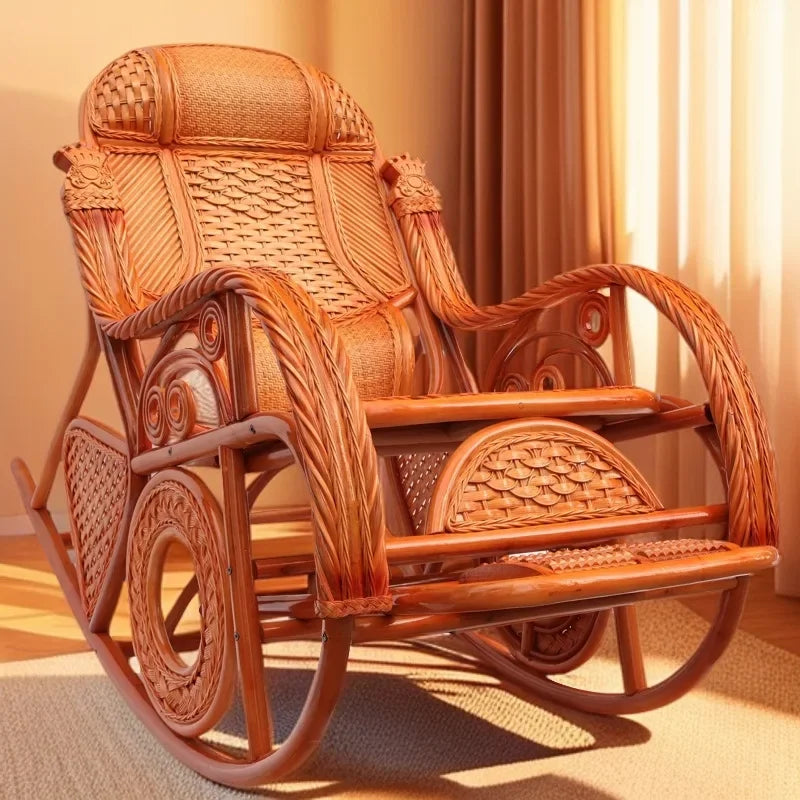 TAO Natural rattan rocking chair recliner adult balcony home leisure elderly nap chair