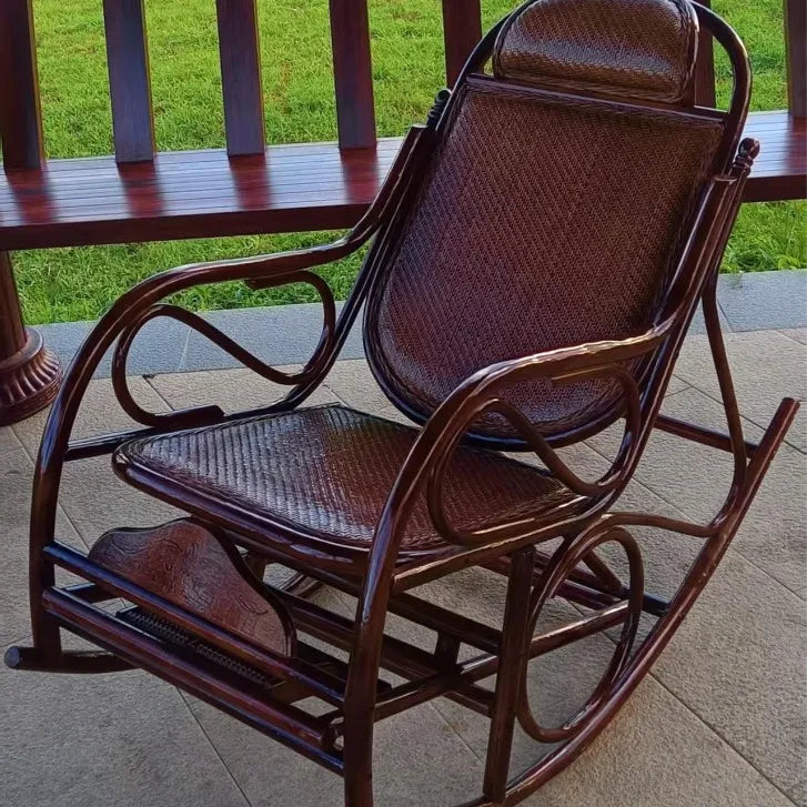 New Chinese style carefree courtyard lunch break with stretching massage pedal rocking chair
