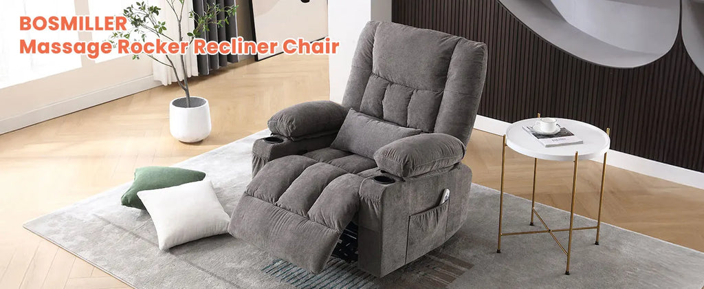 Massage Swivel Recliner Chair with Vibration Massage and Lumbar Heating for Adults,Oversized Rocker Recliner Single Sofa