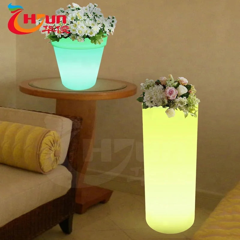 Garden Flower Pot Outdoor Furniture Changing Led Flower Pot,led Planter Pots