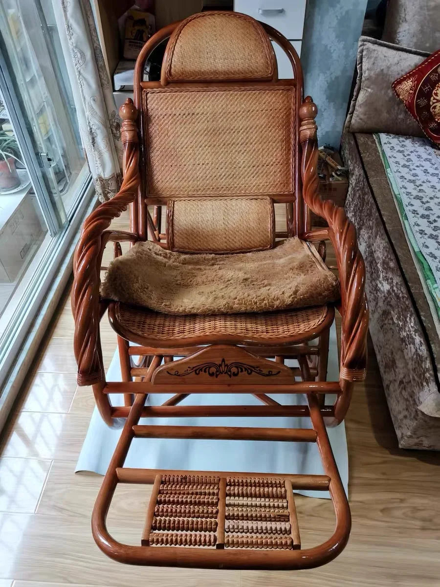 Rocking chair, hanging basket, balcony, natural, true vine, plant, weaving, elderly, household