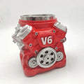 Retro Engine Coffee Mug with Handle 300ML 15oz V6 Engines Stainless Steel Cup Realistic Design Double Wall Insulation Car Mug