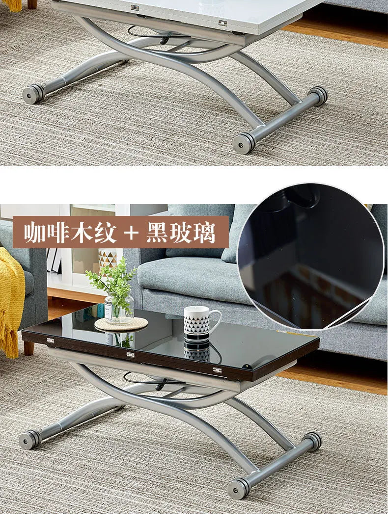 YFY  Activity Coffee Table Dining Table Integrated Small Apartment Folding Lifting Dual-use Movable with Wheels Two-in-One