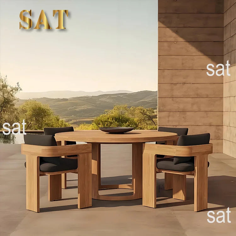 # Luxury Durable Minimalist Design Outdoor Teak Wood Furniture Modern Style Farmhouse Garden Sofa For Hotel Park