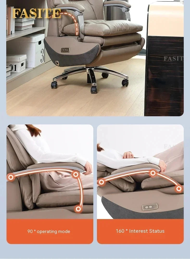 Practical Leather Executive Mobile Desk Chair Gaming Computer Ergonomic Office Chairs Reading
