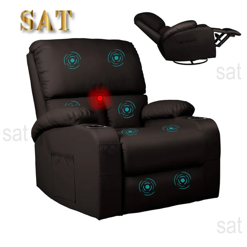 #Rocking Recliner Chair Massage Heat Swivel Living Room Bedroom Nursery