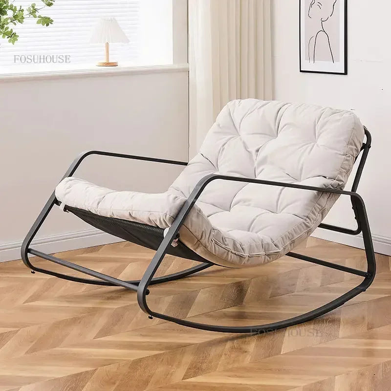 Nordic Lazy Living Room Chairs Home Balcony Rocking Chairs Reclining Sofas Rattan Sofa Leisure Rocking Chair Home Furniture
