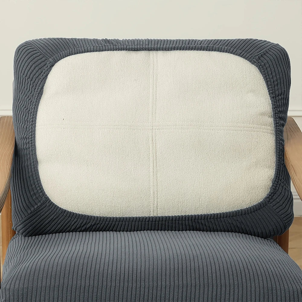 2pcs Striped Jacquard Sofa Cover Elastic Thick Chair Seat Cushion Cover Sectional Sofa Case Slipcover Living Room Garden Decor