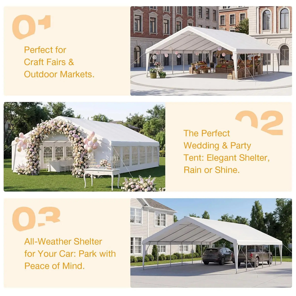 20x40 Heavy-Duty Party Tent Commercial Canopy with Removable Sidewalls, Waterproof Wedding Event Tent for Outdoor,, Customized