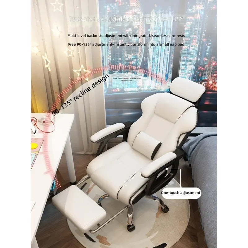 Gaming Chair Ergonomic Mesh Back Office Chair with Adjustable Height and Reclining Function 52x52x110-120cm