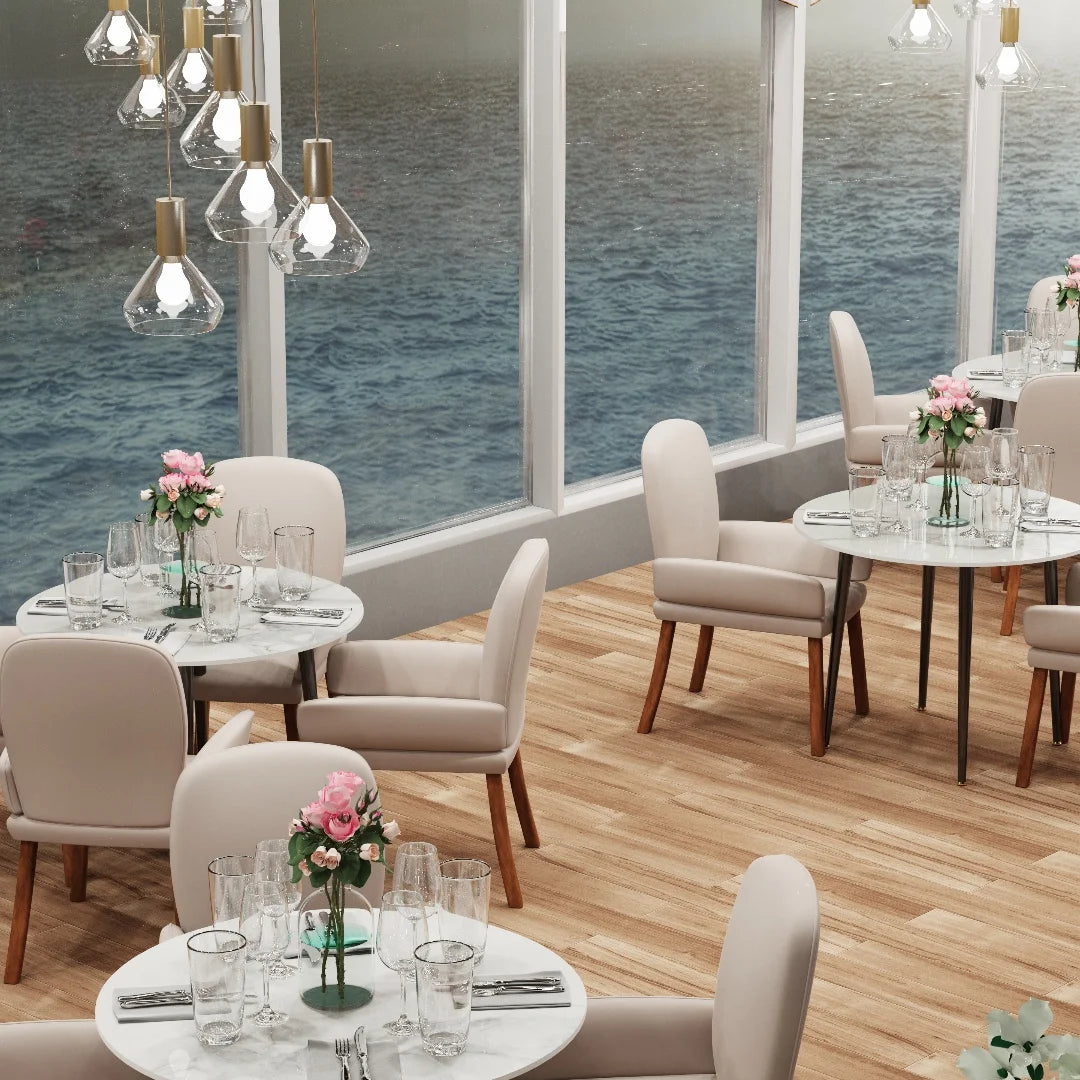 LUVODI 32" Round Marble Dining Table for 2-4 People,White & Grey Restaurant Kitchen Cafe Coffee Table Furniture