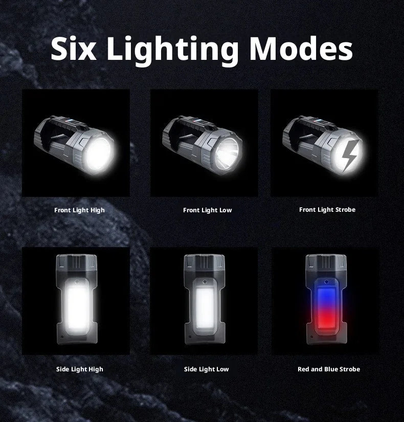 Solar Powered High Power Flashlight, Portable Ultra-Bright Strong Light Flashlight with Long Endurance Battery for Home Outdoor