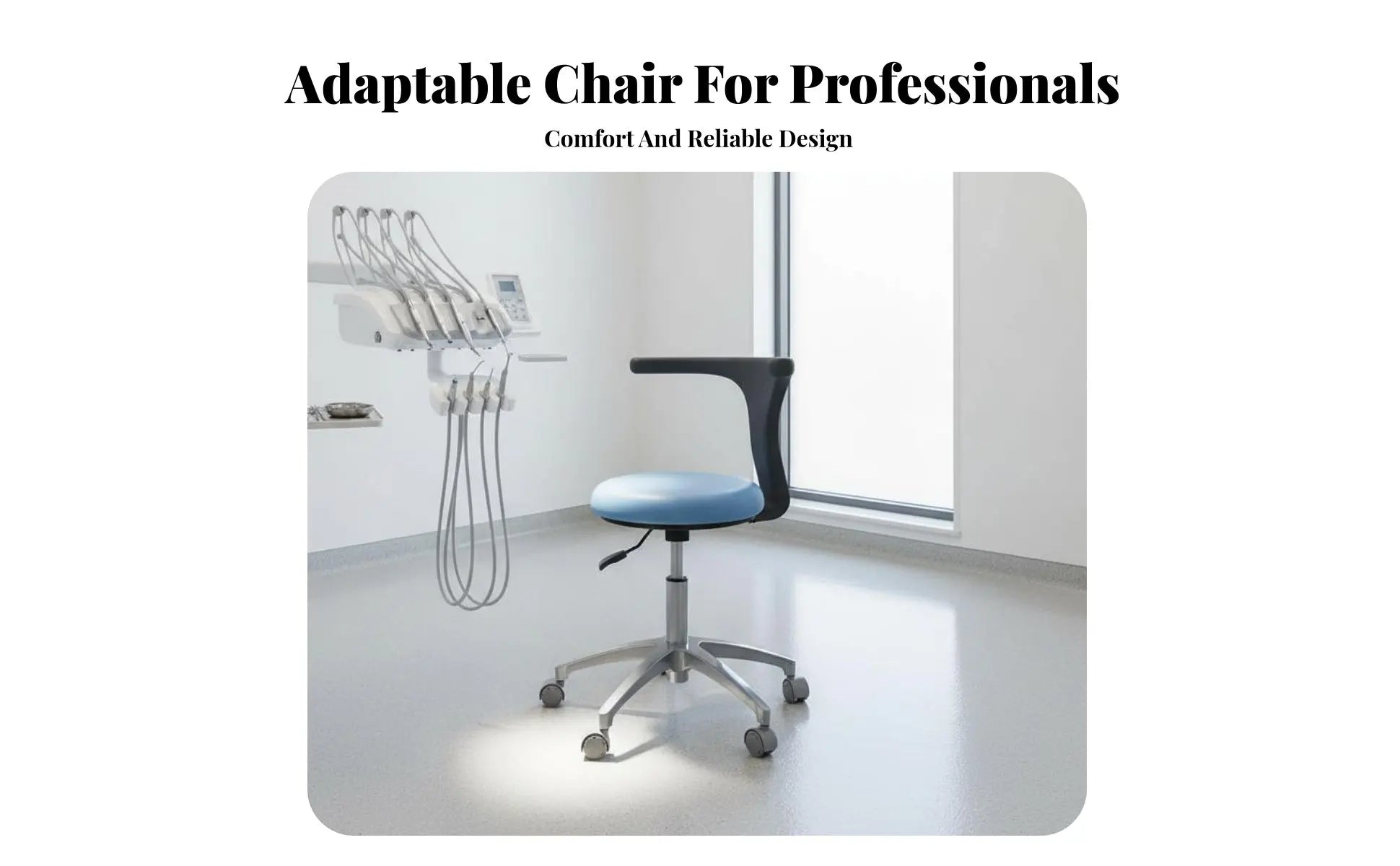 Adjustable Rolling Seat with Spine 360-Degree rotationDegree Rotating Medical Stool Easy to Clean Sturdy Duty for Doctors