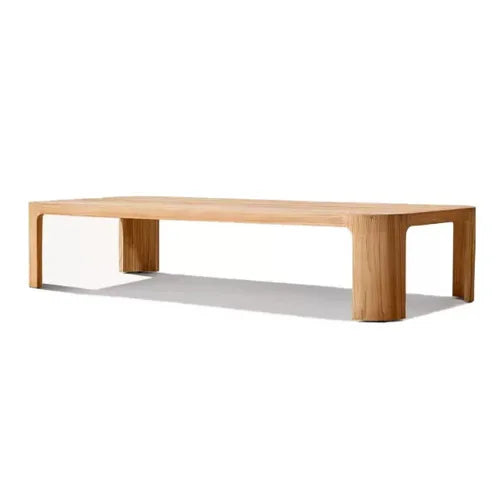 Nordic Outdoor Teak Sofa Set Solid Wood Waterproof Leisure Sofa and Coffee Table Combo for Villa Courtyard Homestay Patio