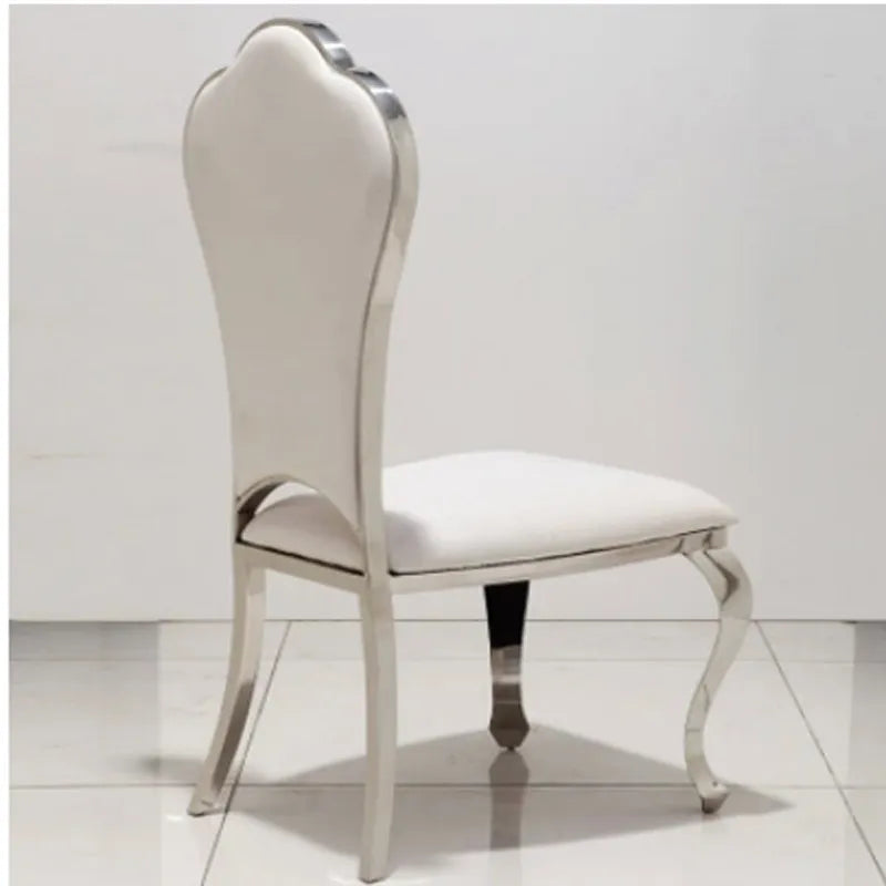 Stainless steel dining chair European neoclassical fashion chair Hotel matching chair Home leather fabric f