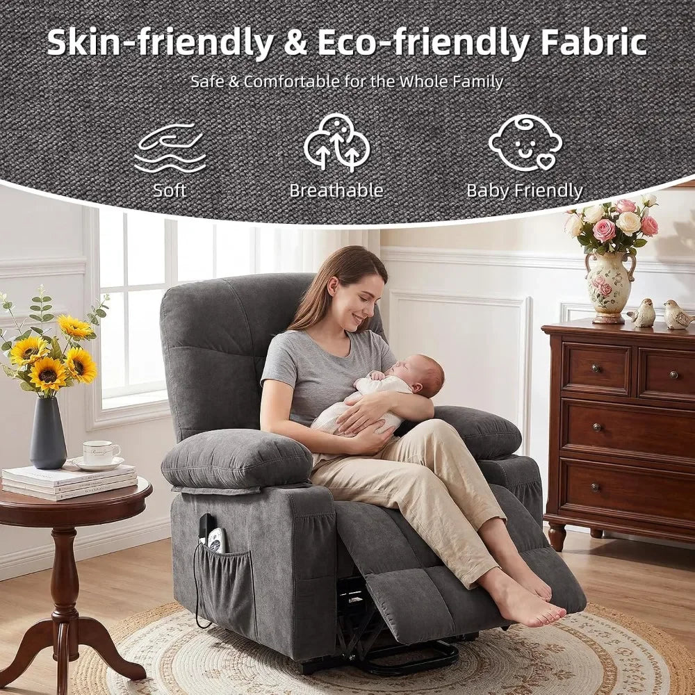 Recliner Chair with Vibration Massage and Lumbar Heating for Senior Comfort in Living Room