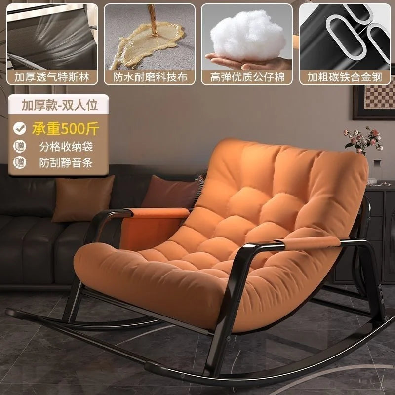 Double Rocking Chair Comfortable Recliner Adult Balcony Home Leisure Living Room Internet Celebrity Lazy Adult Nap Sofa Chair