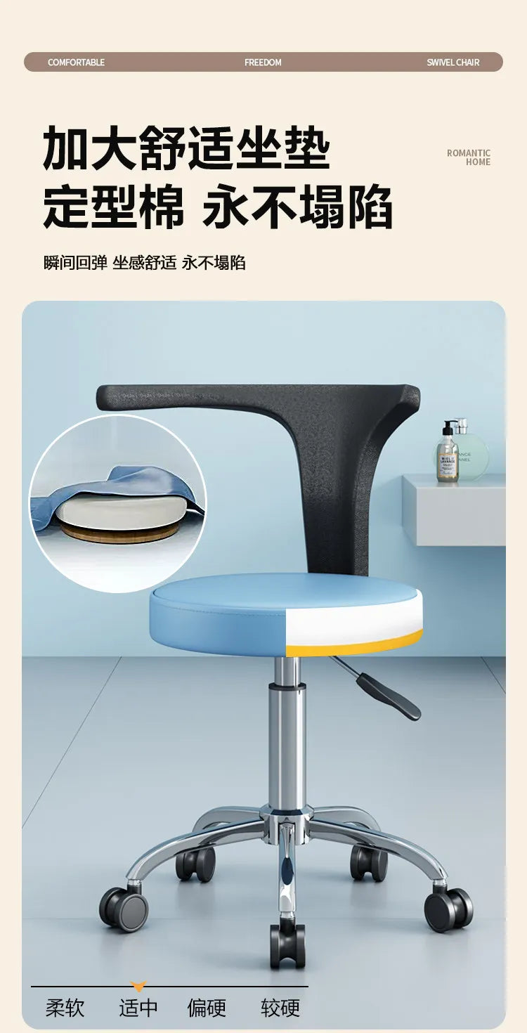 Professional Multifunctional Dental Chair 360°Swivel Adjustable Patient Seat with Soft Padding,Reclining Backrest for Clinic Use