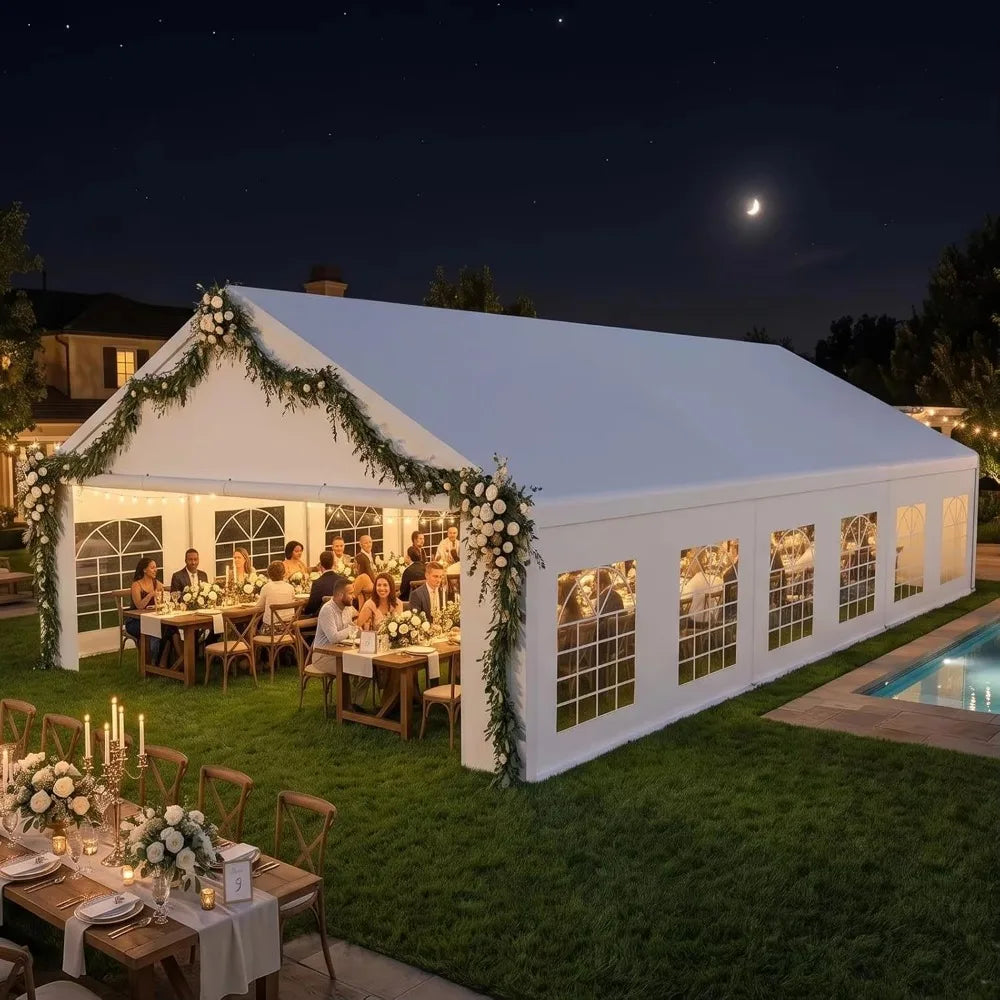 20x40 Party Tent Heavy Duty Outdoor Event Tent for Backyard White, Customized