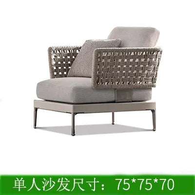 Outdoor courtyard Open-air waterproof and sunscreen Outdoor garden Balcony B & B leisure rattan chair combination furniture