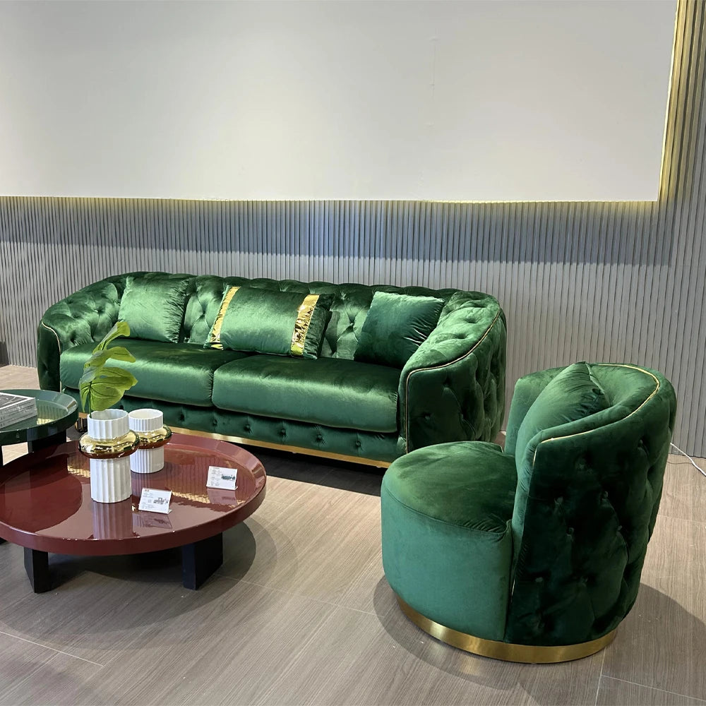 Modern Luxury Sofa Set Furniture Velvet Couch Living Room Sofas One Seat Two Seat Three Seat Sectional Fabric Sofa