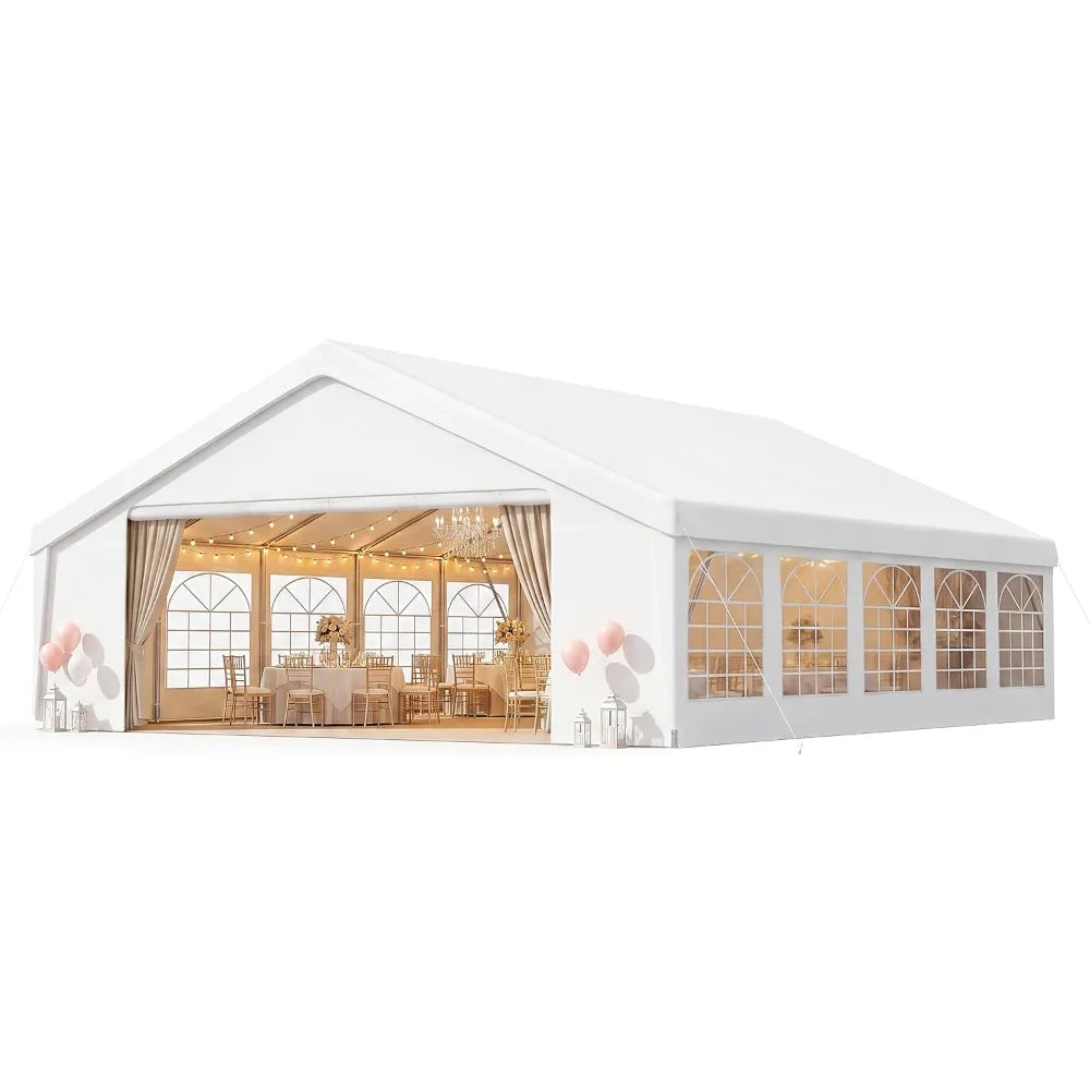 20x30 Party Tent,Heavy-Duty Canopy Tents for Parties Weddings Events Removable Sidewalls,Roll-up Door,Waterproof, Customized