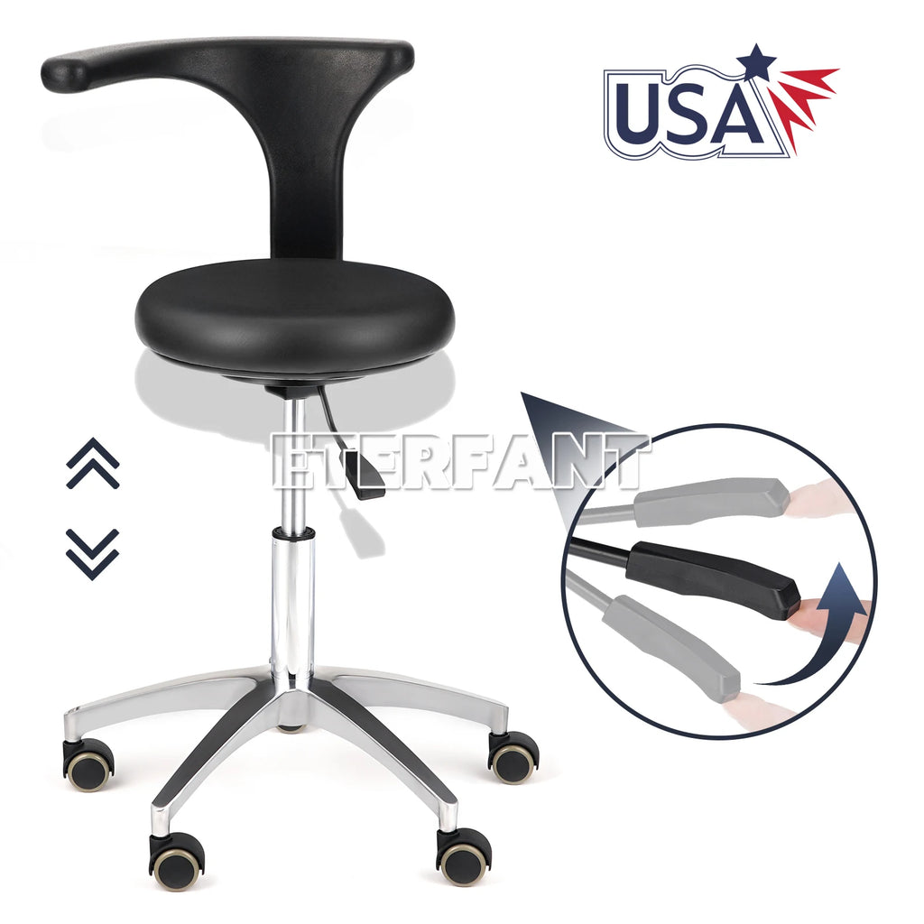 Dental Mobile Chair Black/Blue/Folding Chair with LED Light+Turbine Unit 4H PU/3Layer Trolley Cart Tool Mobile ABS with Socket