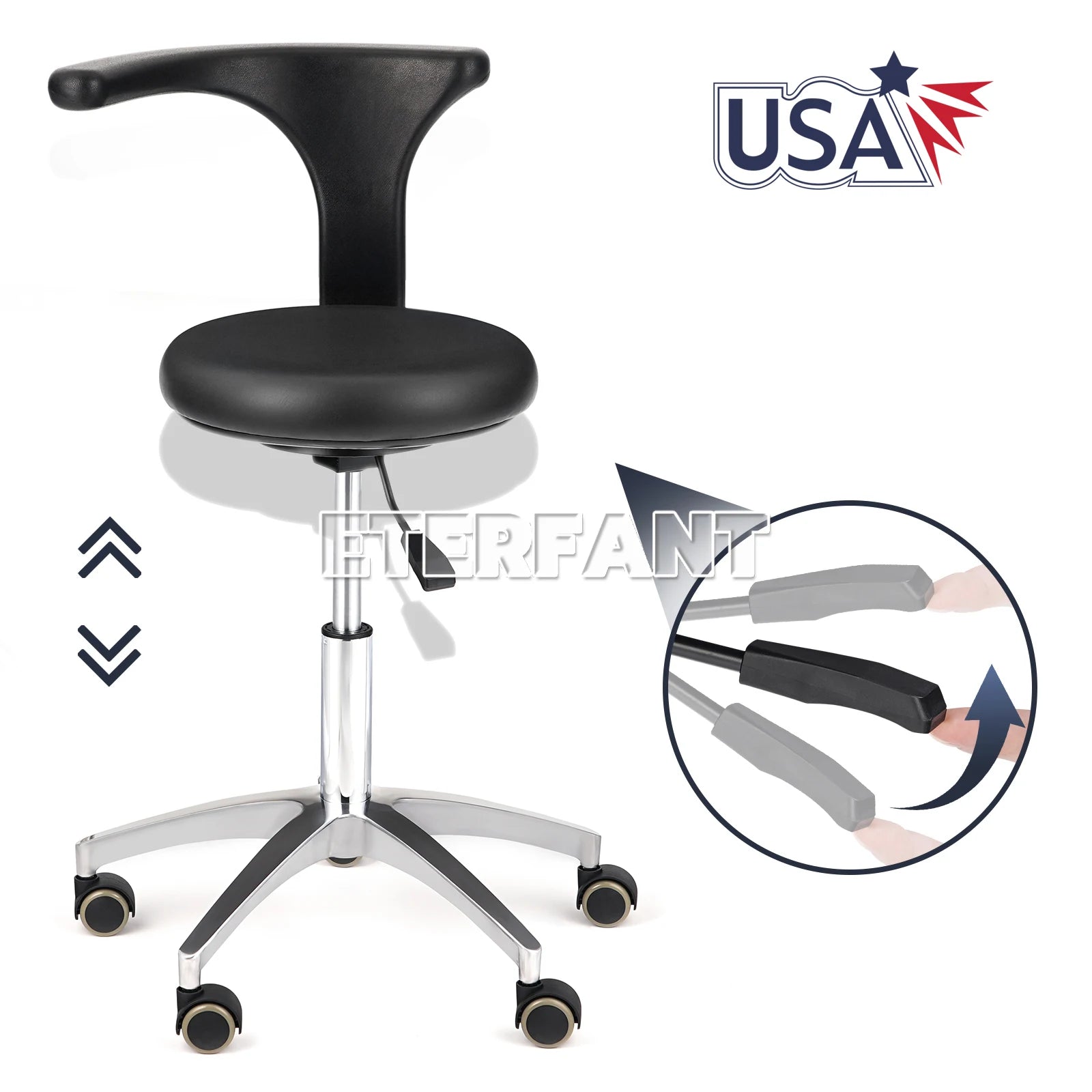 Dental Mobile Chair Black/Blue/Folding Chair with LED Light+Turbine Unit 4H PU/3Layer Trolley Cart Tool Mobile ABS with Socket