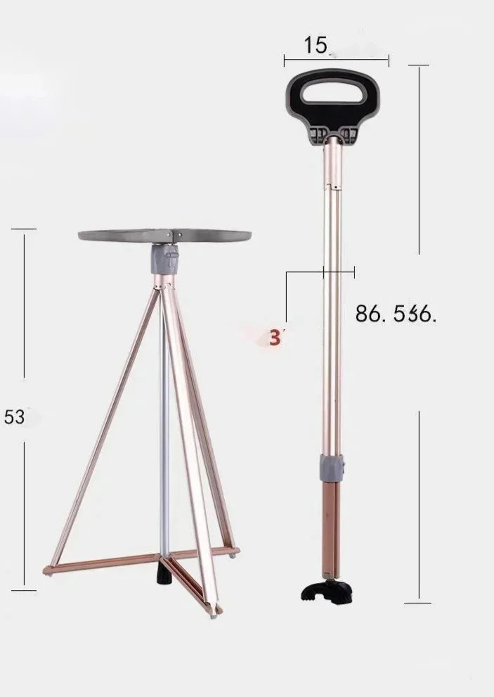 2024 New Multi Functional Mountaineering Cane Outdoor Folding Aluminum Alloy Cane Mobile Power Bank