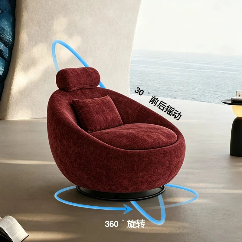 Beige Designer Sleeping Lounge Chair — Salon & Bedroom Recliner Modern