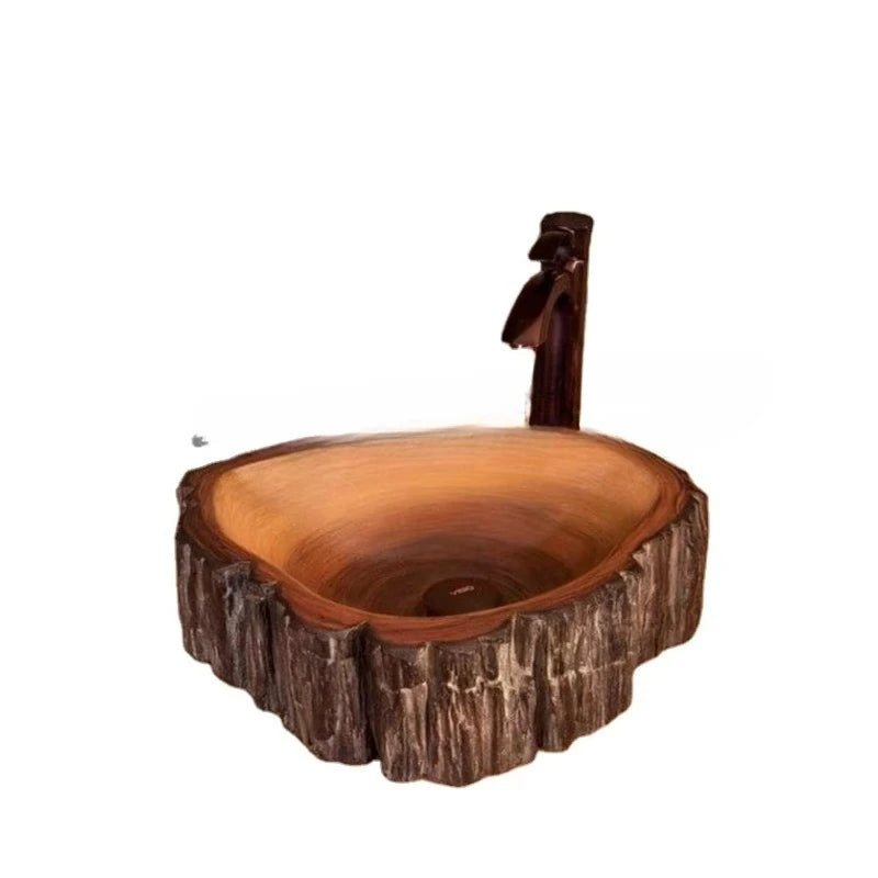 Solid wood washbasin handmade washbasin eco-friendly sink handmade wooden basin