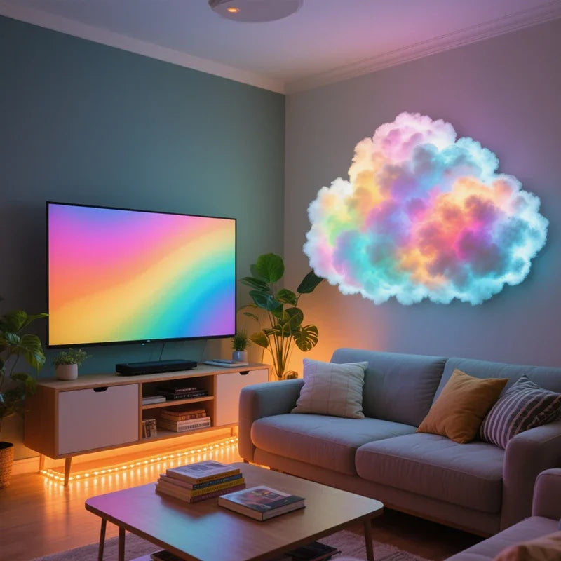 3D Cloud Lighting Light Kit with Music Sync, Multicolor RGBIC LED Strip Lights, Remote & APP Control, Mood Lighting for Bedroom