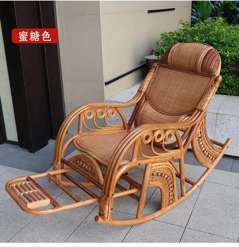 New Chinese rattan chair happy chair factory courtyard elderly rattan sofa