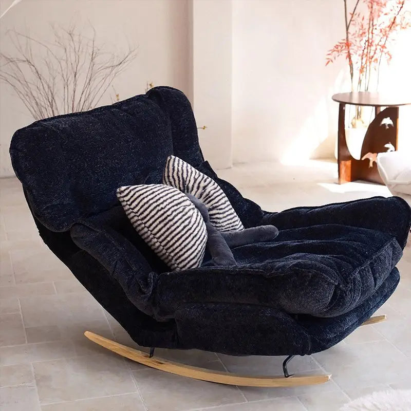 Light Luxury Rocking Chair Adult Recliner Lazy Lounger Single Sofa for Balcony Living Room Home Leisure Indoor Outdoor Furniture