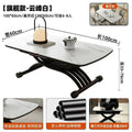 Black light luxury rock slab lifting coffee table dining  dual-purpose retractable mobile dining