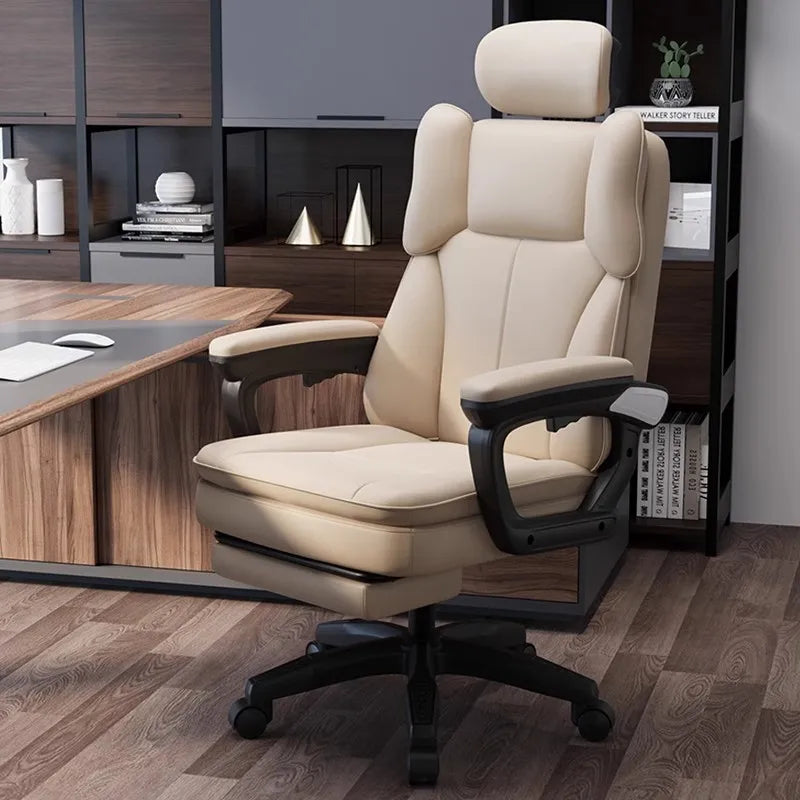 Italian-Style Adjustable Office Chair Light Luxury Rotating Design with Comfort for Long-Sitting for Home Computer Gaming Use
