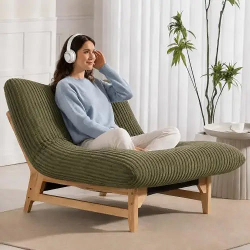 Oversized Comfy Reading Nook Chair with Frame for Adults (White) | Cloud Lounge Accent Chair for Bedroom Living