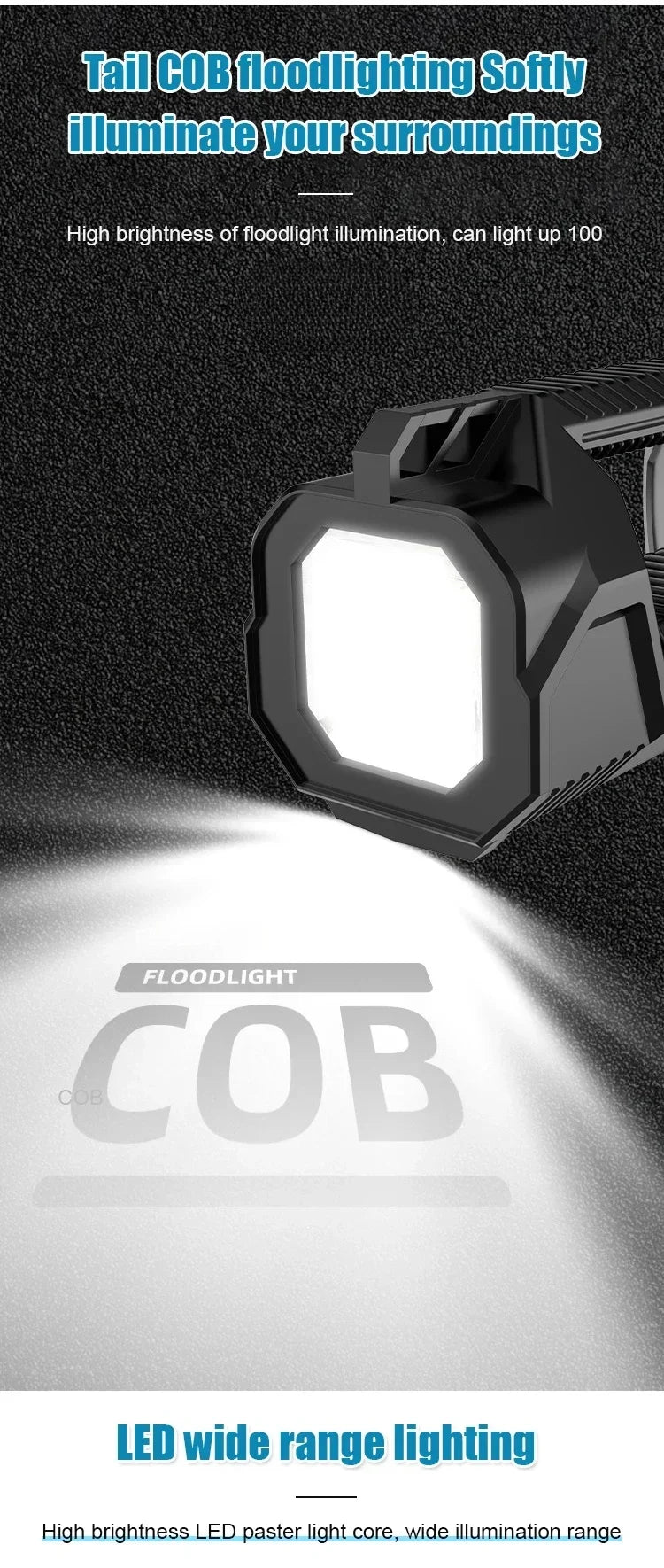 Solar Flashlight Super Bright Usb Rechargeable Long Range Multiple Lighting Modes LED Flashlight Home/outdoor Searchlight