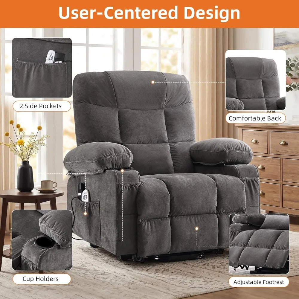 Recliner Chair with Vibration Massage and Lumbar Heating for Senior Comfort in Living Room